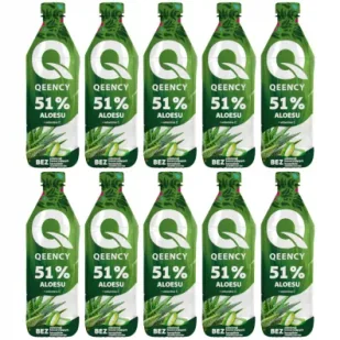 Qeency Napój z aloesem 51% aloe vera Zestaw 10 x 500 ml - Soki i napoje niegazowane - miniaturka - grafika 1