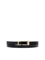 Paski - Wąski dwustronny pasek bordowo-czarny - 110 - miniaturka - grafika 1