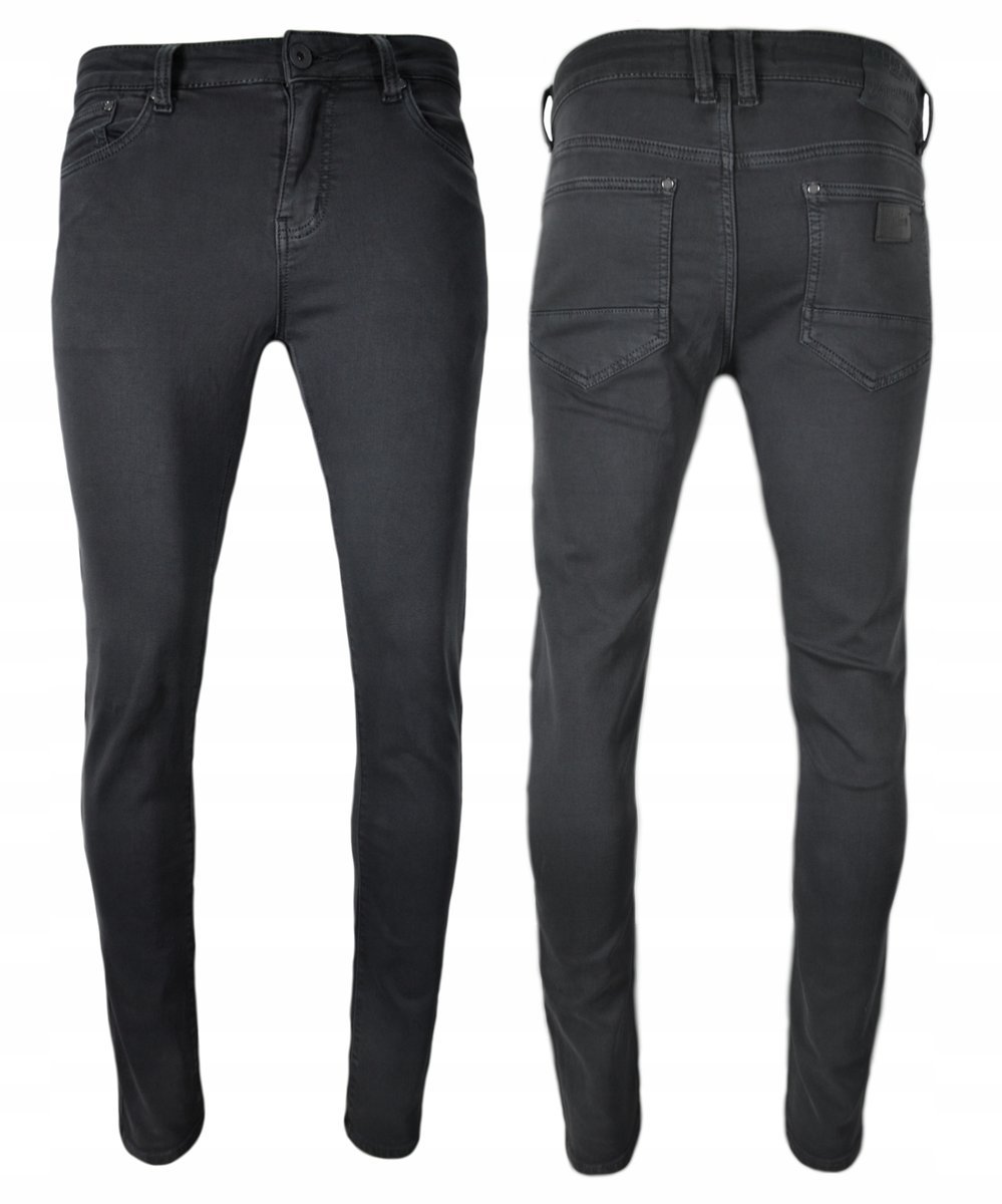 Spodnie męskie jeans SZARE klasyczne casual r.34