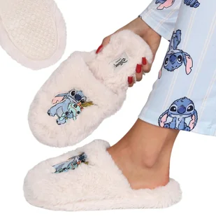 DISNEY Stitch ANTYPOŚLIZGOWE damskie papcie domowe, CIEPŁE, MIĘKKIE, FUTRZASTE kapcie do domu 36-37 EU - Kapcie damskie - miniaturka - grafika 1