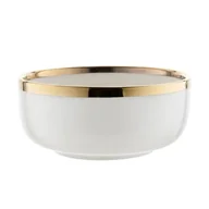 Miski i półmiski - Salaterka Berlotti 15 cm ze złotą obwódką biały - miniaturka - grafika 1