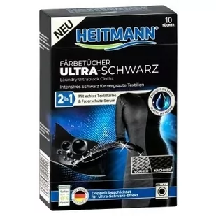 Lumarko Chusteczki Przywracające Ultra Czerń 10szt Heitmann  - Środki do prania - miniaturka - grafika 1