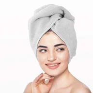 Ręczniki - Turban kąpielowy, szary, 65x23 cm - miniaturka - grafika 1