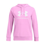 Bluzy damskie - Damska Bluza UNDER ARMOUR UA RIVAL FLEECE BIG LOGO HDY 1379501-638 – Różowy - miniaturka - grafika 1