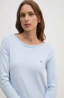 Swetry damskie - Tommy Hilfiger sweter damski kolor niebieski lekki WW0WW40099 - miniaturka - grafika 1