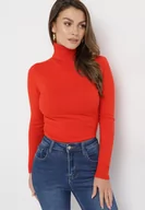 Swetry damskie - Pomarańczowy Golf z Długim Rękawem Adegera - miniaturka - grafika 1