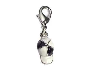INNSPIRO Wisiorek metaliczny NICE CHARMS czarno-biała czapka z karabińczykiem 8x15mm. 25u., 9x20mm., Metal, Bez kamieni szlachetnych - Czapki damskie - miniaturka - grafika 1