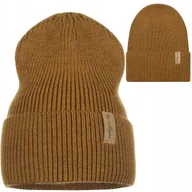 Czapki damskie - Czapka Damska Kobieca Beanie Jesienna Zimowa Polska Marka Brązowa - miniaturka - grafika 1