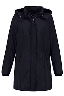 Ulla Popken damska kurtka pikowana, kaptur ze sztucznego futra, parka z długim rękawem, niebieska (ciemnoniebieska 70), (rozmiar producenta: 42+) - Kurtki damskie - miniaturka - grafika 1