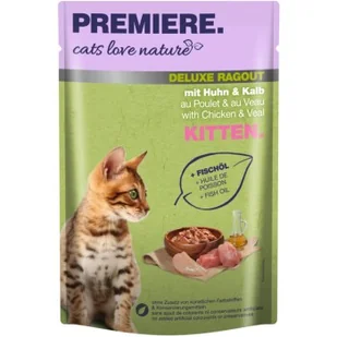 PREMIERE cats love nature Deluxe Ragout Kitten Cielęcina i kurczak 96x100 g - Mokra karma dla kotów - miniaturka - grafika 1
