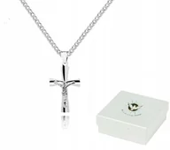 Biżuteria dla dzieci - CHRZEST ŚW. Srebrny łańcuszek 50 cm KRZYŻYK LK43X - miniaturka - grafika 1