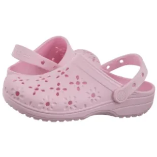 Klapki Classic Floral Cut Out Clog Pink Milk 210943-6ZW (CR345-b) Crocs - Klapki i japonki damskie - miniaturka - grafika 1