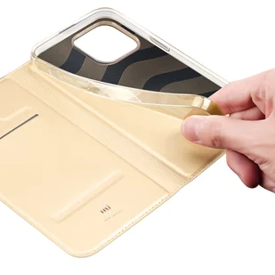 Dux Ducis Skin Pro kabura etui pokrowiec z klapką iPhone 14 Pro złoty - Etui i futerały do telefonów - miniaturka - grafika 7