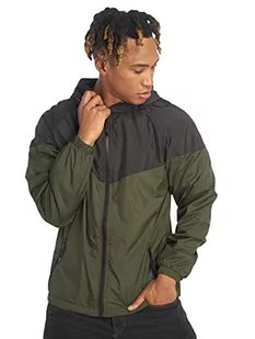 Urban Classics Kurtka męska Windbreaker 2-ton Tech Windrunner, kurtka przejściowa dla mężczyzn w wielu kolorach, rozmiary S - 5XL, Blk/Darkolive, 4XL duże rozmiary - Kurtki męskie - miniaturka - grafika 1