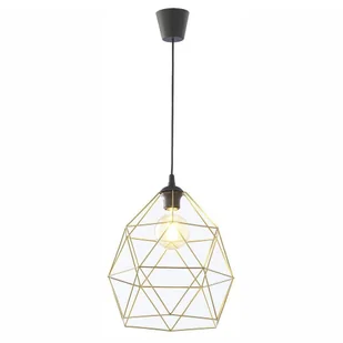 Wisząca lampa druciana klatka Galaxy 3457 TK Lighting metalowa czarna złota - Lampy sufitowe - miniaturka - grafika 1