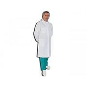 Płaszcze damskie - Gima - biały płaszcz lekarski i laboratoryjny, 100% z wysokiej jakości bawełny, z zatrzaskami i elastycznymi mankietami, rozmiar UE 42, profesjonalna i elegancka linia dla lekarzy - miniaturka - grafika 1
