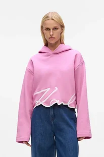 Karl Lagerfeld bluza damska kolor różowy z aplikacją A4W20039 - Bluzy damskie - miniaturka - grafika 1
