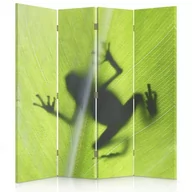 Parawany - Parawan pokojowy FEEBY, Żaba na zielonym lisciu, Obrotowy 145x170cm 4-częściowy - miniaturka - grafika 1