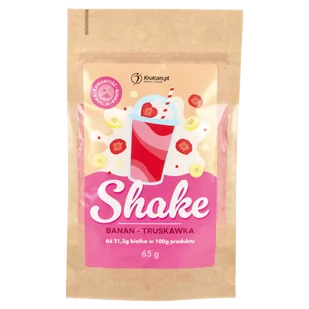 Mieszanka na shake wysokobiałkowy banan truskawka 65g - Soki i napoje niegazowane - miniaturka - grafika 1