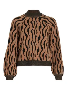 Viril L/S Swirl Knit Top/Ka, czarny, XL - Koszulki i topy damskie - miniaturka - grafika 1