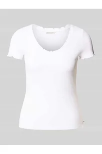 T-shirt o kroju regular fit z fakturą wafla - Tom Tailor Denim - Koszulki i topy damskie - miniaturka - grafika 1
