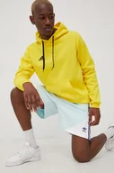 Bluzy męskie - adidas Performance bluza HI2140 męska kolor żółty z kapturem z aplikacją - miniaturka - grafika 1