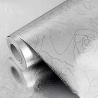 Meble modułowe i akcesoria - Folia aluminiowa samoprzylepna wzór KWIATY 61x500 - miniaturka - grafika 1