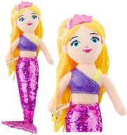 Maskotki i pluszaki - Pluszowa Syrenka Przytulanka Ogon W Cekiny Fioletowa 48cm LEAN Toys - miniaturka - grafika 1