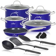 Zestawy garnków i patelni - Zestaw garnków marmurkowych z przyborami 14 elementowy ZL 8136 - miniaturka - grafika 1