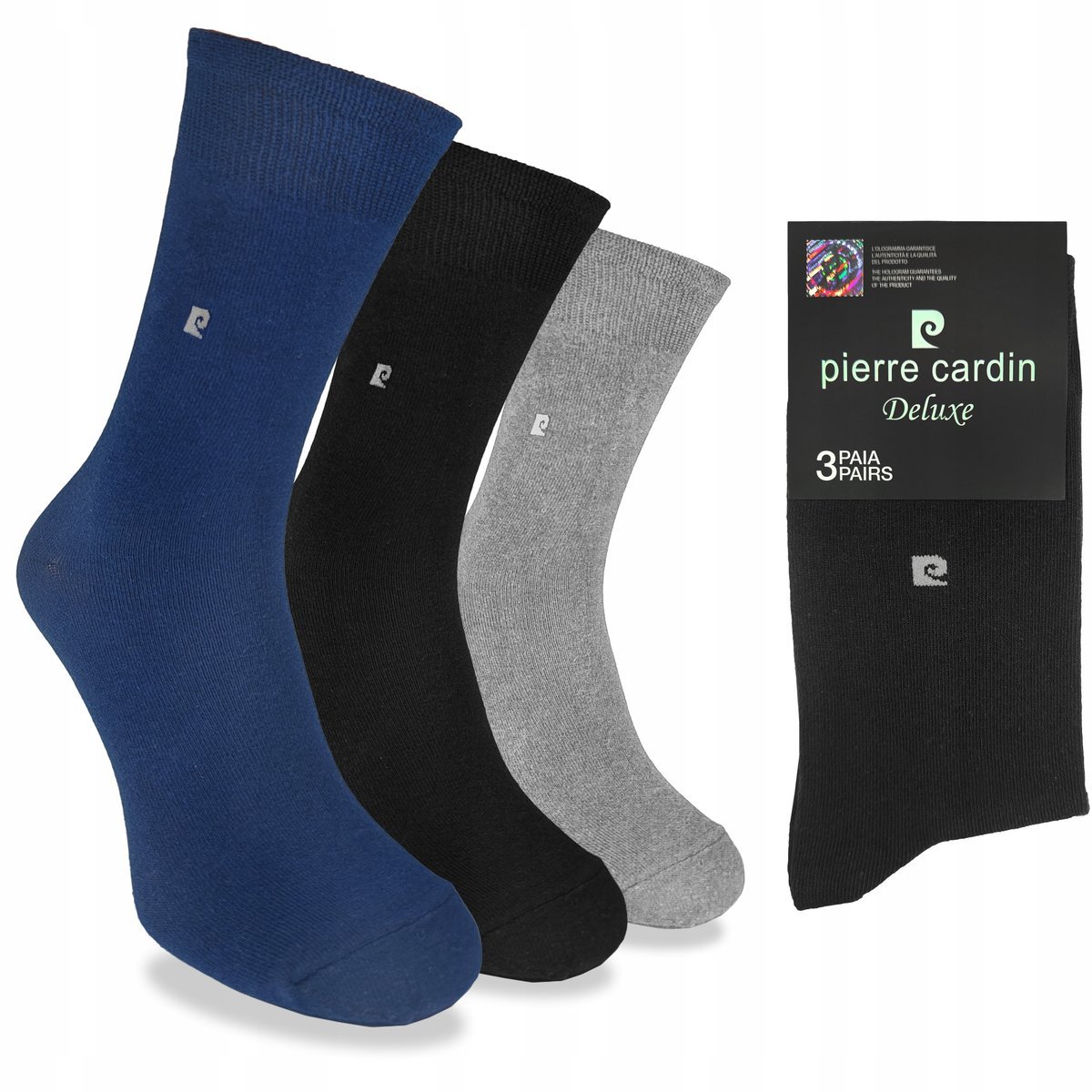 PIERRE CARDIN skarpety męskie GARNITUROWE długie 3-PAK - 39-42