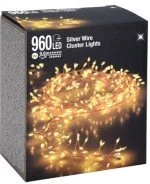 Oświetlenie świąteczne - Lampki 960 LED 9,6 metra światło ciepłe LAMPKI LED RYŻ gęste na prąd IP44 - miniaturka - grafika 1