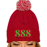 Czapki damskie - CZAPKA POMPON Bawełna ZIMOWA Czerwona 888 HARMONIA Znaczenie Numerów Wzory - miniaturka - grafika 1