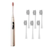Szczoteczki elektryczne - Szczoteczka soniczna OCLEAN X Pro Digital Złoty + Końcówka szczoteczki OCLEAN Standard P2S6 W06 (6 szt.) - miniaturka - grafika 1