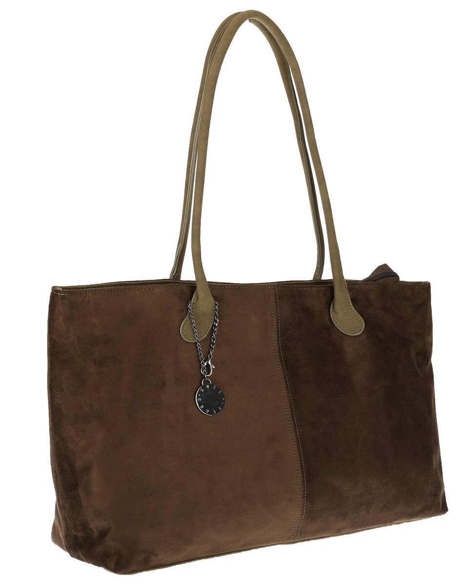 Torebka damska teczka listonoszka pojemna torba eko zamsz OSY66858 Zielona