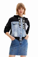 Spódnice - Desigual spódnica jeansowa kolor niebieski mini prosta - miniaturka - grafika 1