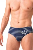 Majtki męskie - Slipy męskie (2 pack) w paski z rysunkiem nadmorskich ptaków MPP 366 Key - miniaturka - grafika 1
