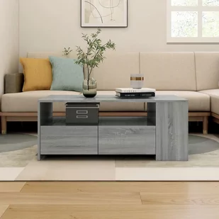 Lumarko Stolik kawowy, szary dąb sonoma, 102x55x42 cm - Ławy i stoliki kawowe - miniaturka - grafika 1