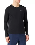 Bluzy męskie - Nike Męska bluza M Nk Df Uv Miler Top Ls, czarny/odblaskowy srebrny, XXL - miniaturka - grafika 1