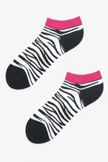 Skarpetki damskie - Skarpetki stopki damskie w motyw zwierzęcy Footies Zebra Marilyn - grafika 1