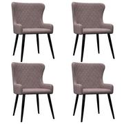 Krzesła - vidaXL Krzesła jadalniane, 4 szt., różowe, aksamitne - miniaturka - grafika 1