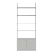 Regały - Jasnoszary regał z litego drewna sosnowego 80x200 cm Madu – WOOOD - miniaturka - grafika 1