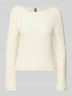 Swetry damskie - Sweter o kroju regular fit z dekoltem w łódkę model ‘SIRI’ - miniaturka - grafika 1