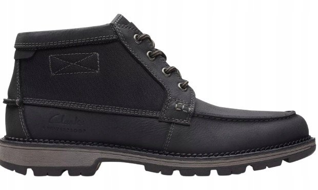 CLARKS TRZEWIKI MĘSKIE SKÓRZANE WODOODPORNE CZARNE 41 1J6B