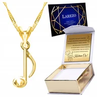 Naszyjniki - Złoty Naszyjnik 925 Pozłacany 24K Muzyczny z Nuta Nutka Muzyka + GRAWER - miniaturka - grafika 1