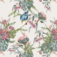 Wyposażenie pokoiku dziecięcego - Tapeta Tropical Parrots - miniaturka - grafika 1