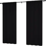Zasłony - Zasłona gotowa 145x180 gładka matowa do salonu zasłony wewnętrzne czarne - miniaturka - grafika 1