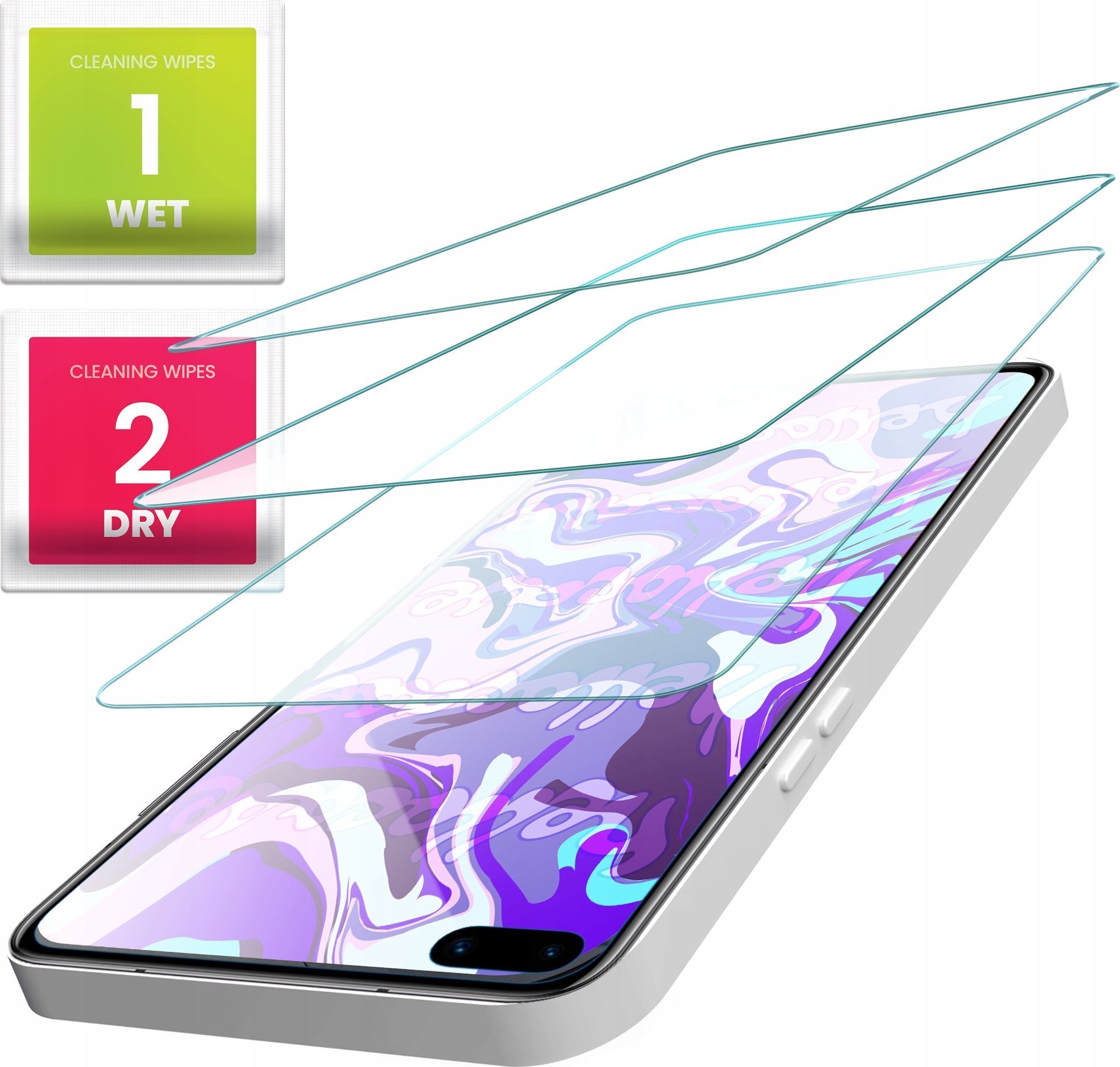 Hello Case 3-PAK Szkło Hartowane do Realme 6 Pro szybka 9H, płaskie 2.5D, ochronne