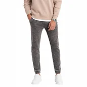Spodnie męskie - Spodnie męskie marmurkowe jeansowe JOGGERY szare V3 OM-PADJ-0133 XL - miniaturka - grafika 1