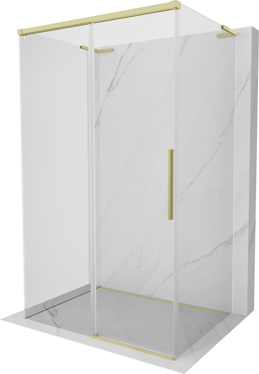Mexen Rox-3S L kabina prysznicowa 3-ścienna rozsuwana 150 x 100 cm, transparent, złota szczotkowana - 8C2L-150-100-55-00-3S