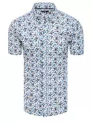 Koszule męskie - Koszula męska z krótkim rękawem biała Dstreet KX1011 - miniaturka - grafika 1